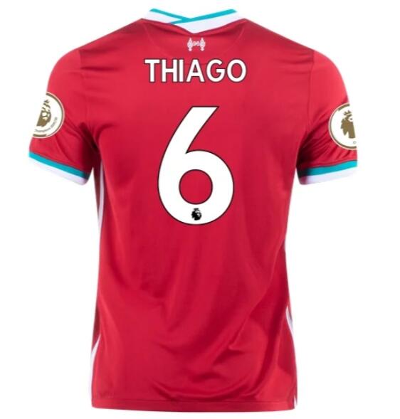 Liverpool Home Kit Soccer Jersey THIAGO #6 2020/21